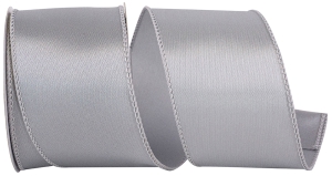 2.5 Inch Silver Satin Ribbon With Wired Edges, 10 Yard Spool (1 Spool) SALE ITEM